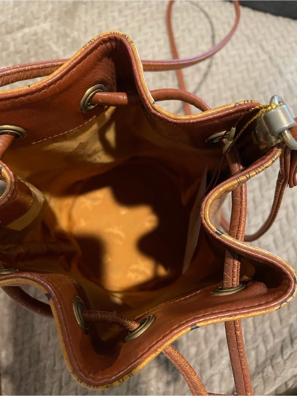 MCM Cognac Visetos Drawstring Crossbody - Picture 6 of 10